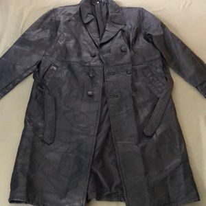 💯%  LEATHER black color Size XL’  Mens  COAT 🧥